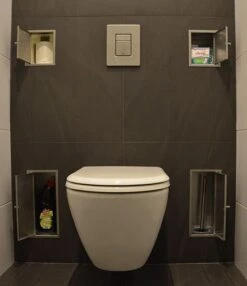 Etsero Roll-up Closetrollen Dispenser 13.7x77x13.5cm V. Maximaal 6 Rollen RVS Gepolijst -hotbath winkel 1