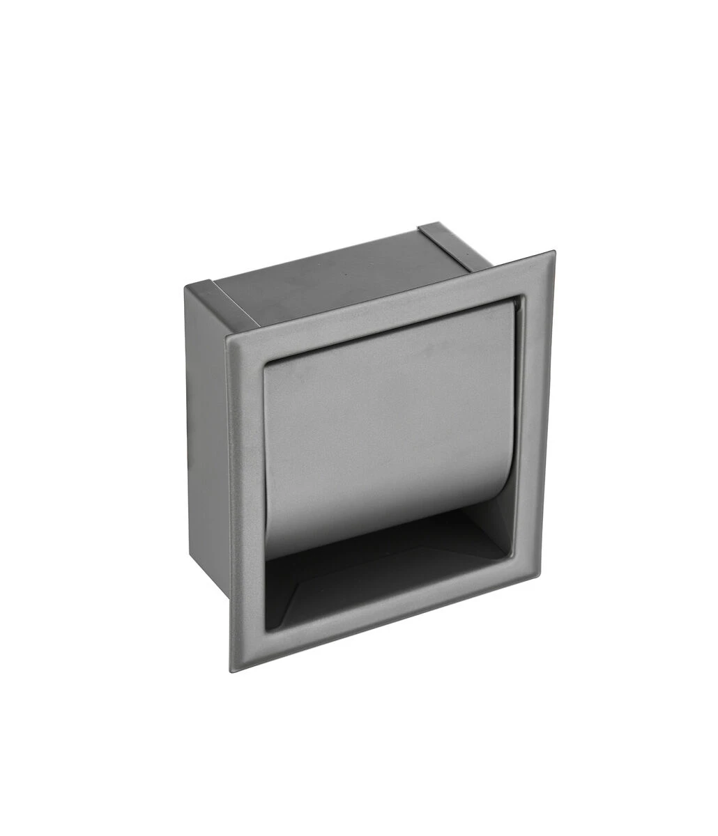 Saniclear Iron Inbouw Toiletrolhouder Met Klep Gunmetal - Verouderd Ijzer 4 Saniclear Iron Inbouw Toiletrolhouder Met Klep Gunmetal - Verouderd Ijzer - Afbeelding 2