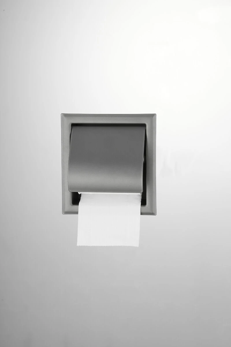 Saniclear Iron Inbouw Toiletrolhouder Met Klep Gunmetal - Verouderd Ijzer 5 Saniclear Iron Inbouw Toiletrolhouder Met Klep Gunmetal - Verouderd Ijzer - Afbeelding 3