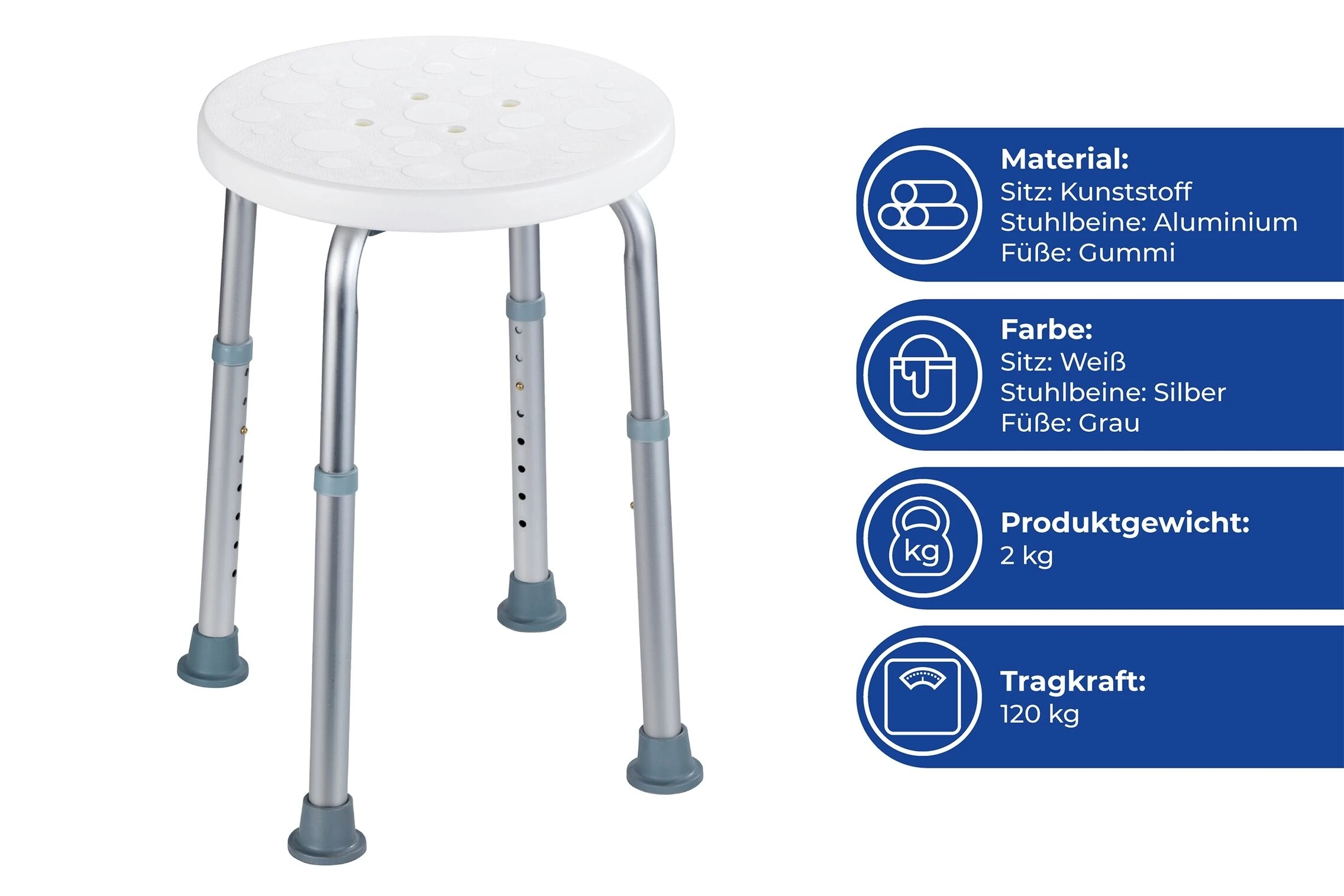 Wenko Secura Badkamerkruk In Hoogte Verstelbaar 6 Wenko Secura Badkamerkruk In Hoogte Verstelbaar - Afbeelding 4