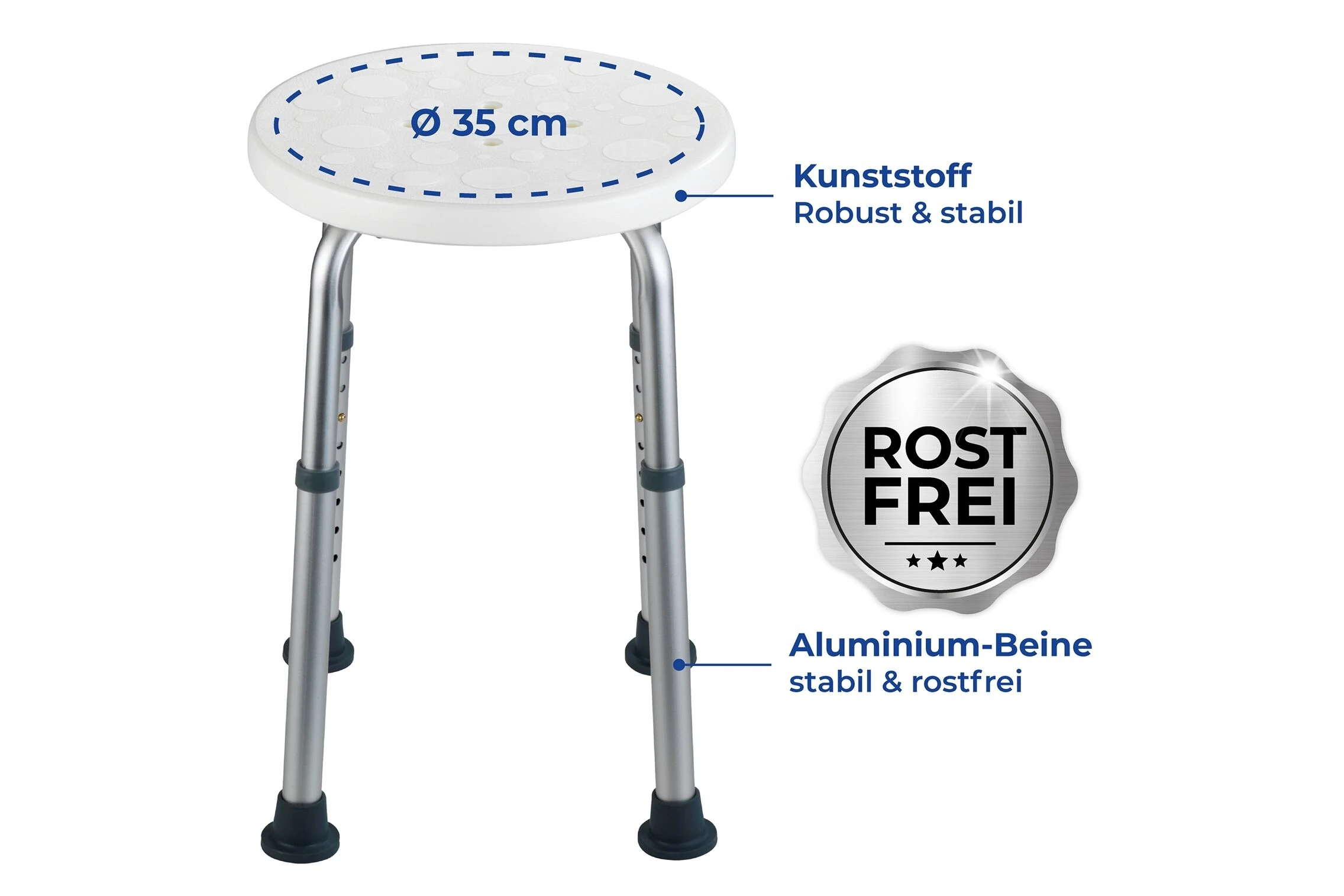 Wenko Secura Badkamerkruk In Hoogte Verstelbaar 8 Wenko Secura Badkamerkruk In Hoogte Verstelbaar - Afbeelding 6