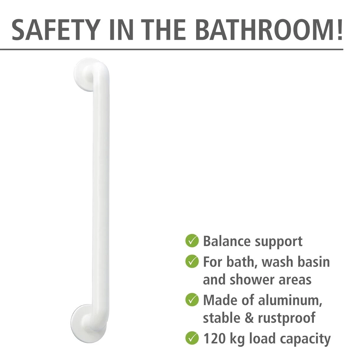 Wenko Secura Veiligheidsgreep 64,5cm Wit 4 Wenko Secura Veiligheidsgreep 64,5cm Wit - Afbeelding 2