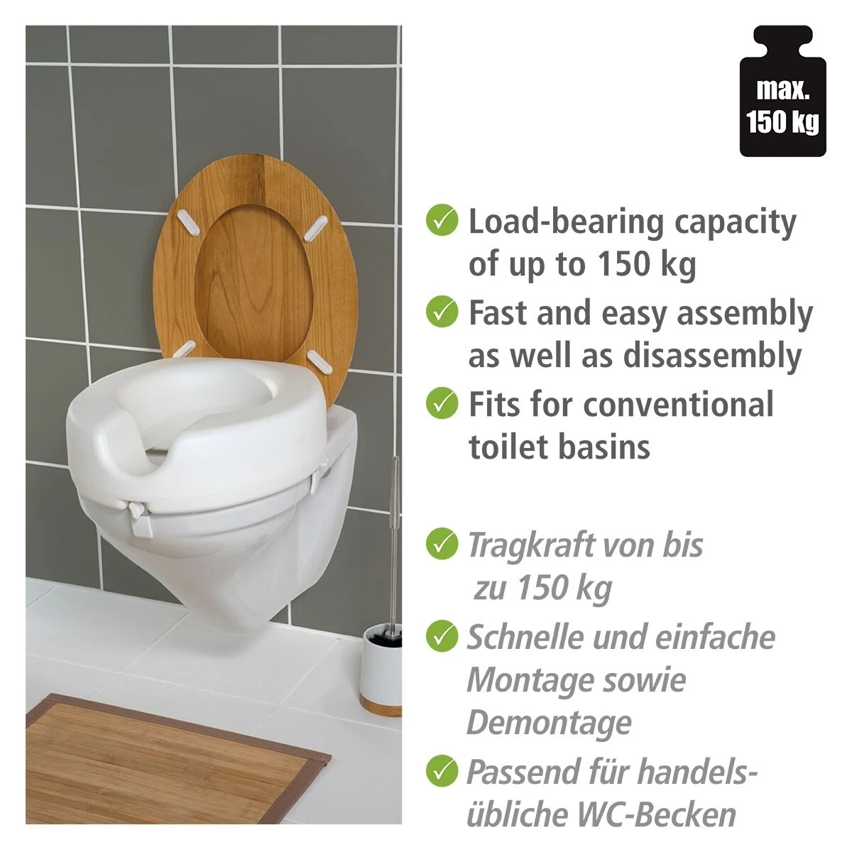 Wenko Secura Toiletzitting Verhoging Wit 5 Wenko Secura Toiletzitting Verhoging Wit - Afbeelding 3