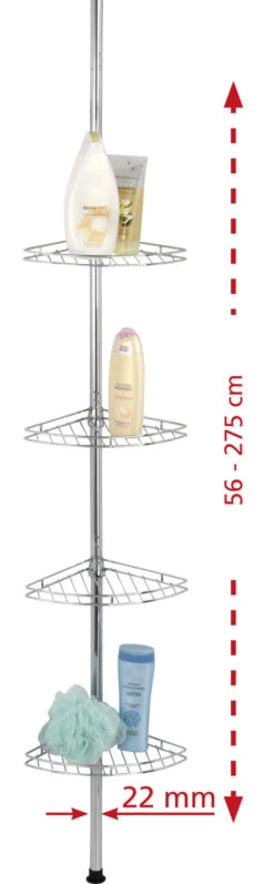 Wenko Telescopisch Doucherek Prea RVS Glans -hotbath winkel 18596100 en 05