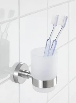 Wenko Bosio Bekerhouder Uno RVS Mat 9 Wenko Bosio Bekerhouder Uno RVS Mat -hotbath winkel 19615100 en 04