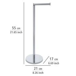 Wenko Staande Toiletrolhouder 2-in-1 RVS Glanzend 11 Wenko Staande Toiletrolhouder 2-in-1 RVS Glanzend -hotbath winkel 19637100 en 03