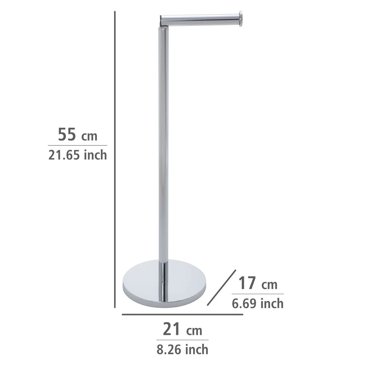 Wenko Staande Toiletrolhouder 2-in-1 RVS Glanzend 5 Wenko Staande Toiletrolhouder 2-in-1 RVS Glanzend - Afbeelding 3