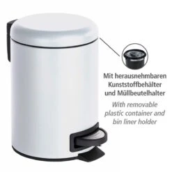 Wenko Leman Afvalemmer 3 Liter Wit Mat -hotbath winkel 22142100 en 04