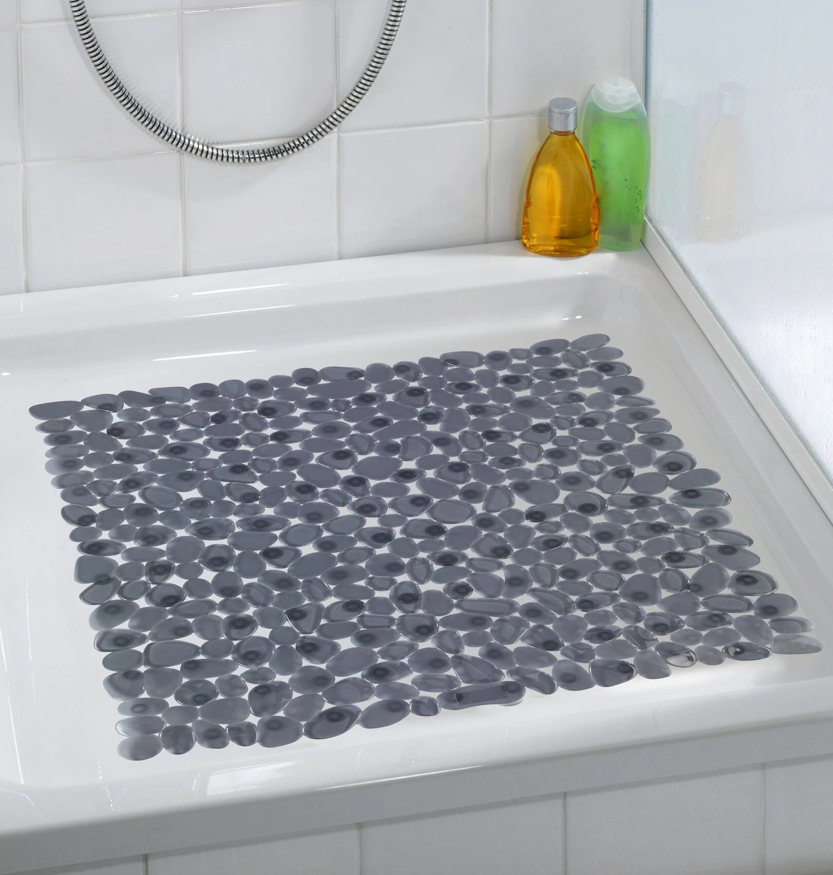 Wenko Paradise Anti-slip Douchemat 54x54cm Antraciet 4 Wenko Paradise Anti-slip Douchemat 54x54cm Antraciet - Afbeelding 2