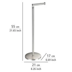Wenko Staande Toiletrolhouder 2-in-1 RVS Mat 12 Wenko Staande Toiletrolhouder 2-in-1 RVS Mat -hotbath winkel 22985100 en 04