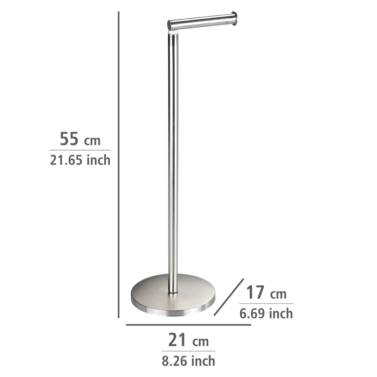 Wenko Staande Toiletrolhouder 2-in-1 RVS Mat 6 Wenko Staande Toiletrolhouder 2-in-1 RVS Mat - Afbeelding 4