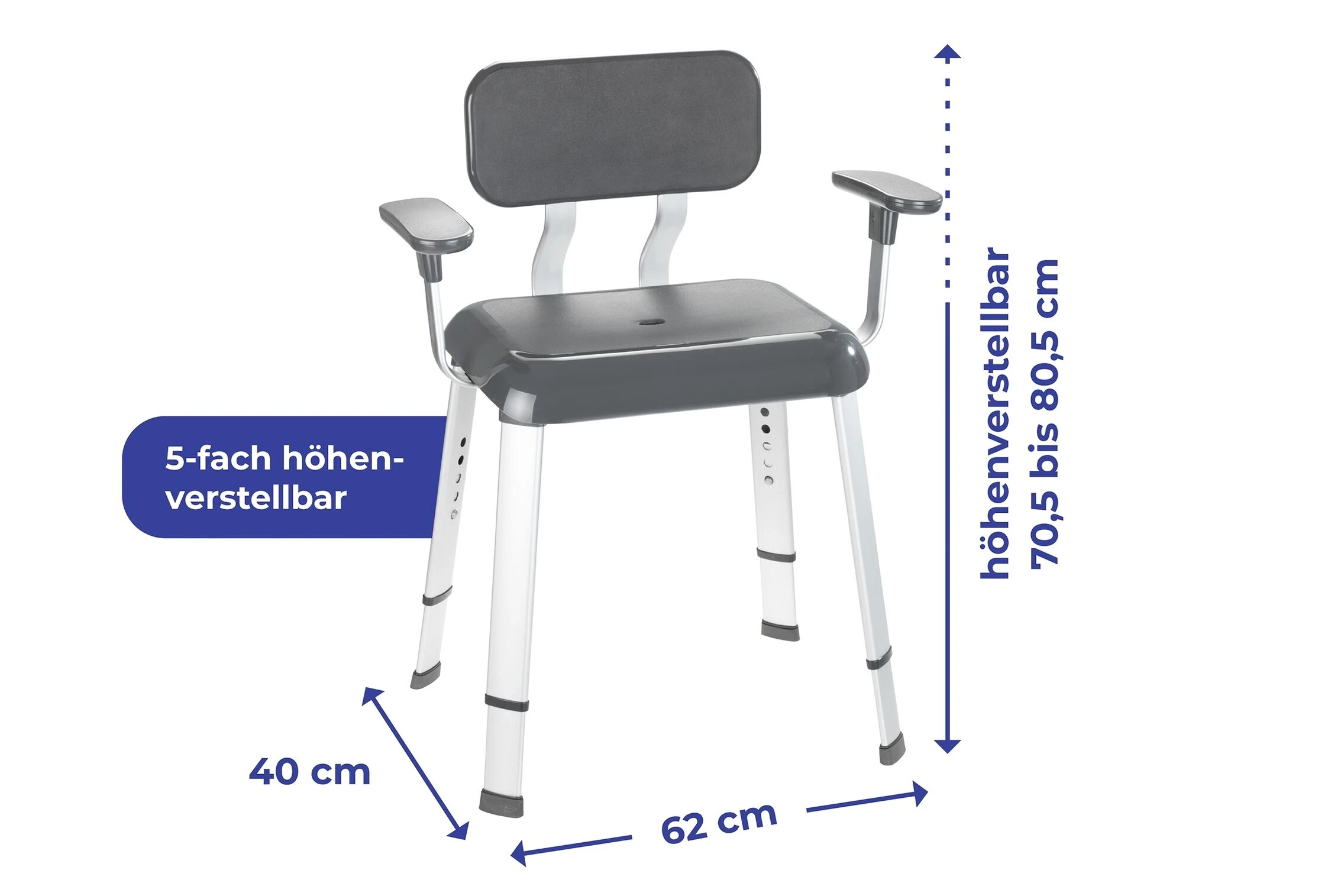 Wenko Secura Premium Badkamerstoel Met Rug En Armleuning 6 Wenko Secura Premium Badkamerstoel Met Rug En Armleuning - Afbeelding 4