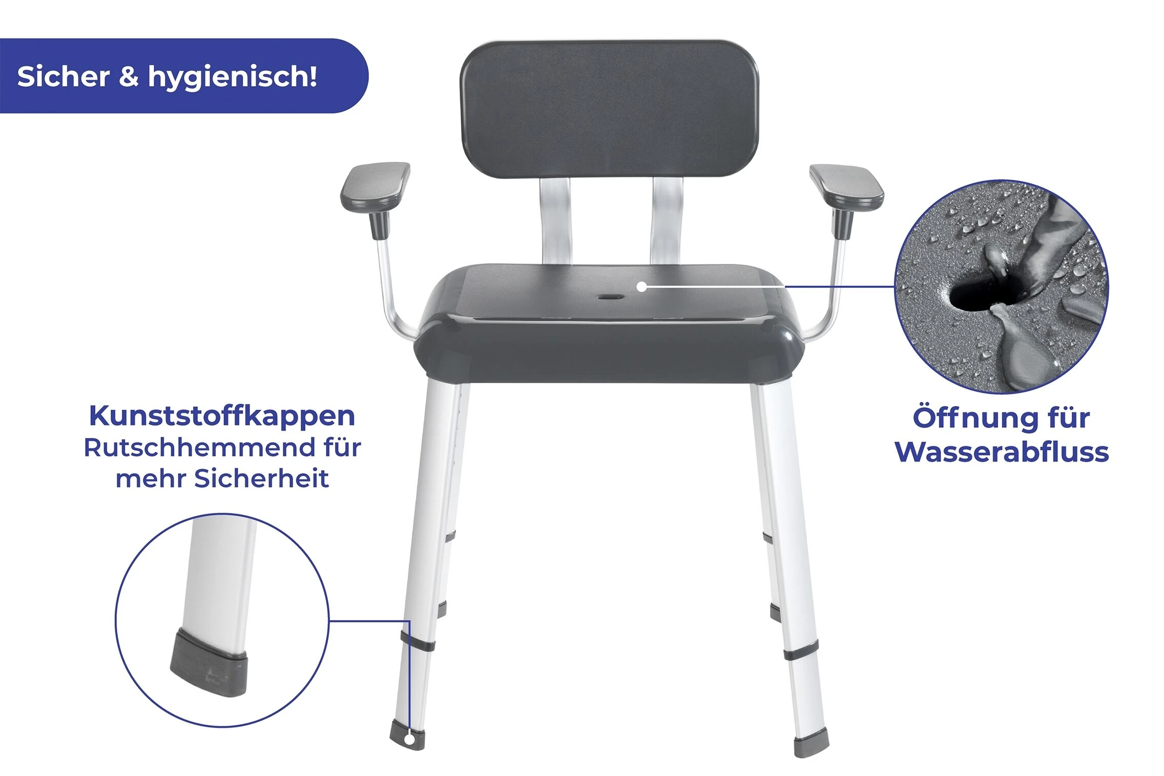 Wenko Secura Premium Badkamerstoel Met Rug En Armleuning 8 Wenko Secura Premium Badkamerstoel Met Rug En Armleuning - Afbeelding 6