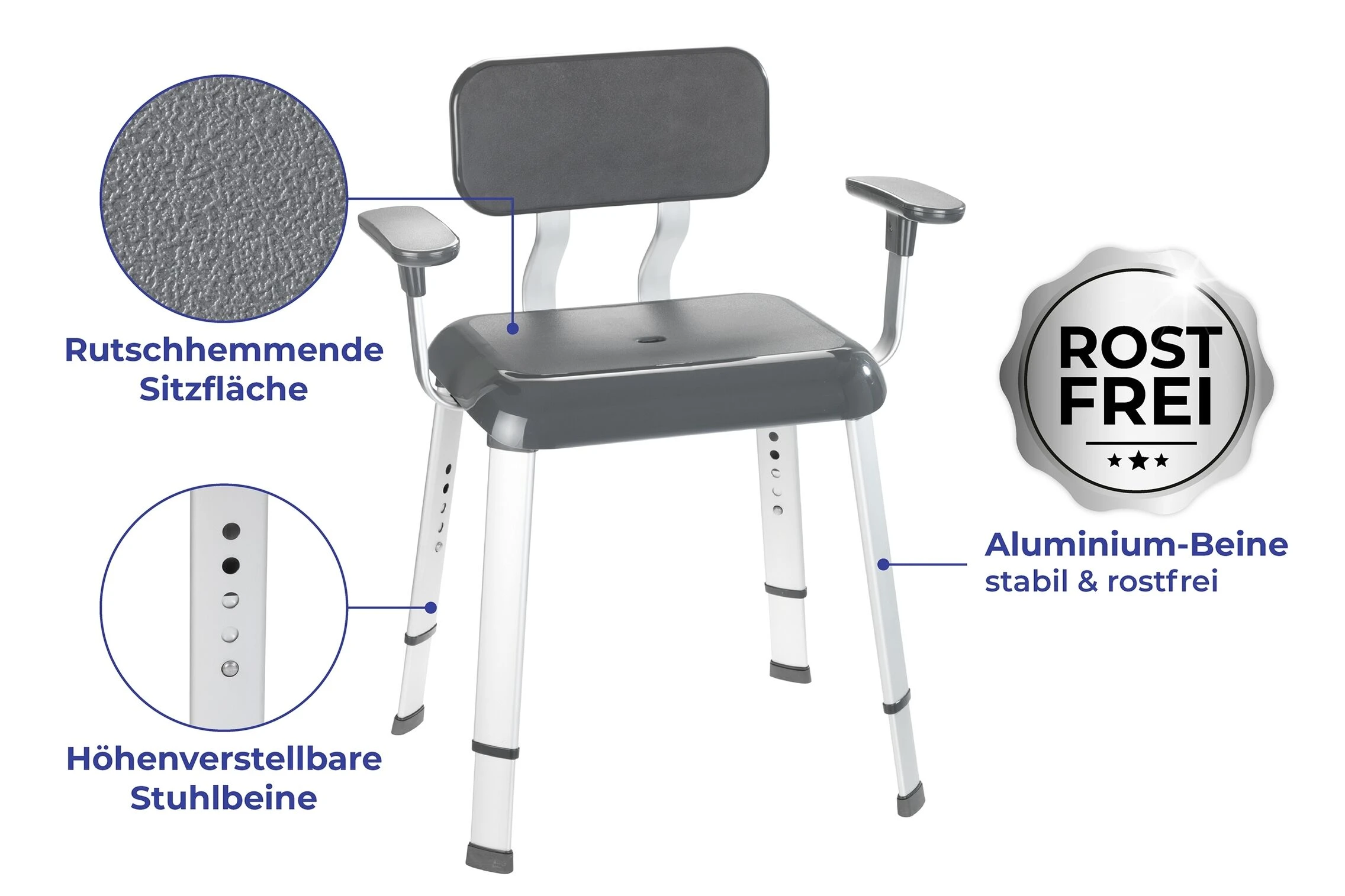 Wenko Secura Premium Badkamerstoel Met Rug En Armleuning 9 Wenko Secura Premium Badkamerstoel Met Rug En Armleuning - Afbeelding 7