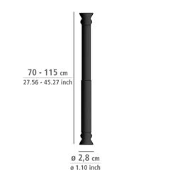 Wenko Telescopische Douchestang ø20mm 70-115cm Zwart -hotbath winkel 23563100 en 03