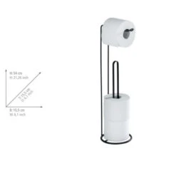 Wenko Toiletrolhouder 2-in-1 Lugano Zwart -hotbath winkel 23712100 en 03