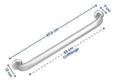 Wenko Secura Premium Veiligheidsgreep 63cm -hotbath winkel 23739100 en 09