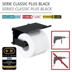 Alternative view of Wenko Classic Plus Toiletrolhouder Met Planchet Zwart