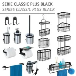 Wenko Classic Plus Toiletrolhouder Met Planchet Zwart -hotbath winkel 23885100 en 06