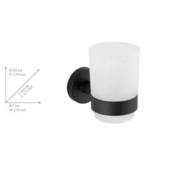 Wenko Bosio Tandenborstelbeker Uno RVS Zwart Mat 10 Wenko Bosio Tandenborstelbeker Uno RVS Zwart Mat -hotbath winkel 24234100 en 04