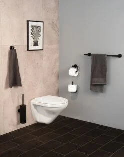 Wenko Bosio Reserverolhouder RVS Zwart Mat -hotbath winkel 24262100 en 05