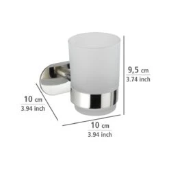 Wenko Orea Turbo-loc Tandenborstelbeker Uno RVS Glans -hotbath winkel 24281100 en 04