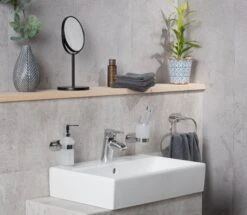 Wenko Orea Turbo-loc Tandenborstelbeker Uno RVS Glans -hotbath winkel 24281100 en 08