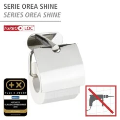 Alternative view of Wenko Orea Turbo-loc Toiletrolhouder Met Deksel RVS Glans