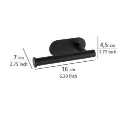 Wenko Orea Turbo-loc Toiletrolhouder RVS Zwart Mat -hotbath winkel 24287100 en 04