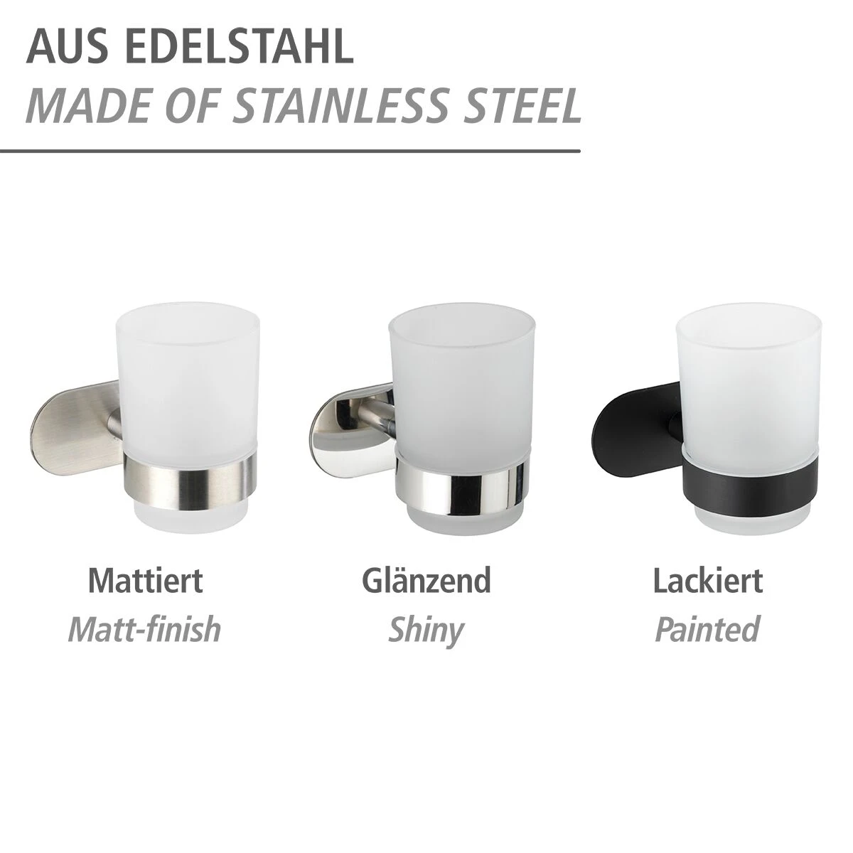 Wenko Orea Turbo-loc Tandenborstelbeker Uno RVS Zwart Mat 7 Wenko Orea Turbo-loc Tandenborstelbeker Uno RVS Zwart Mat - Afbeelding 5