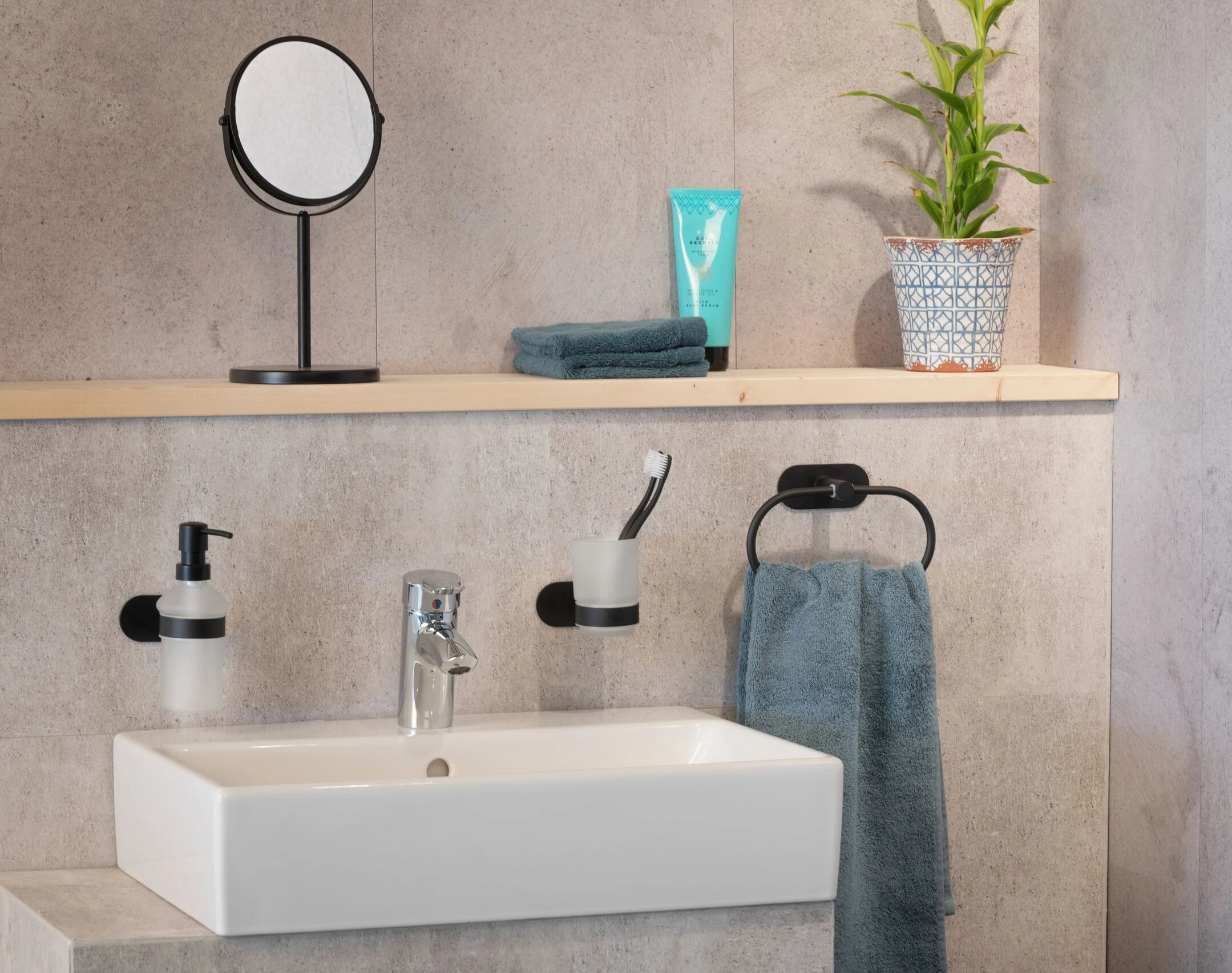 Wenko Orea Turbo-loc Tandenborstelbeker Uno RVS Zwart Mat 9 Wenko Orea Turbo-loc Tandenborstelbeker Uno RVS Zwart Mat - Afbeelding 7