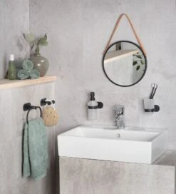 Wenko Orea Turbo-loc Tandenborstelbeker Uno RVS Zwart Mat 20 Wenko Orea Turbo-loc Tandenborstelbeker Uno RVS Zwart Mat -hotbath winkel 24290100 en 08