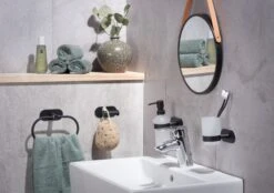 Wenko Orea Turbo-loc Tandenborstelbeker Uno RVS Zwart Mat 21 Wenko Orea Turbo-loc Tandenborstelbeker Uno RVS Zwart Mat -hotbath winkel 24290100 en 09