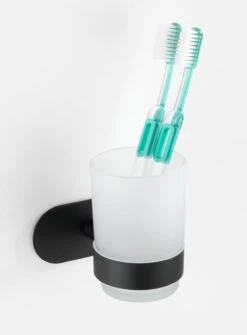 Wenko Orea Turbo-loc Tandenborstelbeker Uno RVS Zwart Mat 22 Wenko Orea Turbo-loc Tandenborstelbeker Uno RVS Zwart Mat -hotbath winkel 24290100 en 10