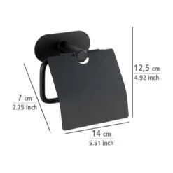 Wenko Orea Turbo-loc Toiletrolhouder Met Deksel RVS Zwart Mat 14 Wenko Orea Turbo-loc Toiletrolhouder Met Deksel RVS Zwart Mat -hotbath winkel 24295100 en 04