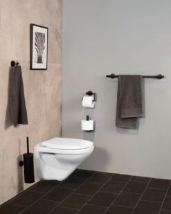 Wenko Bosio Toiletborstelhouder Gesloten RVS Zwart Mat 12 Wenko Bosio Toiletborstelhouder Gesloten RVS Zwart Mat -hotbath winkel 24329100 en 04