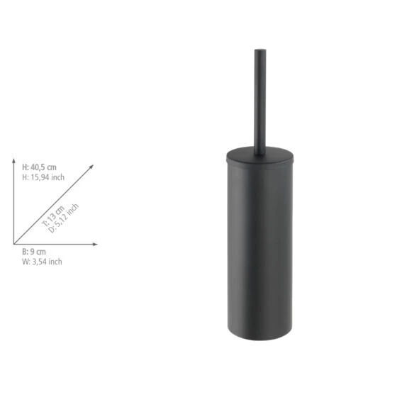 Wenko Bosio Toiletborstelhouder Gesloten RVS Zwart Mat 7 Wenko Bosio Toiletborstelhouder Gesloten RVS Zwart Mat - Afbeelding 5