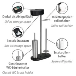 Alternative view of Wenko Rivazza Wc-boy Met Box RVS Zwart