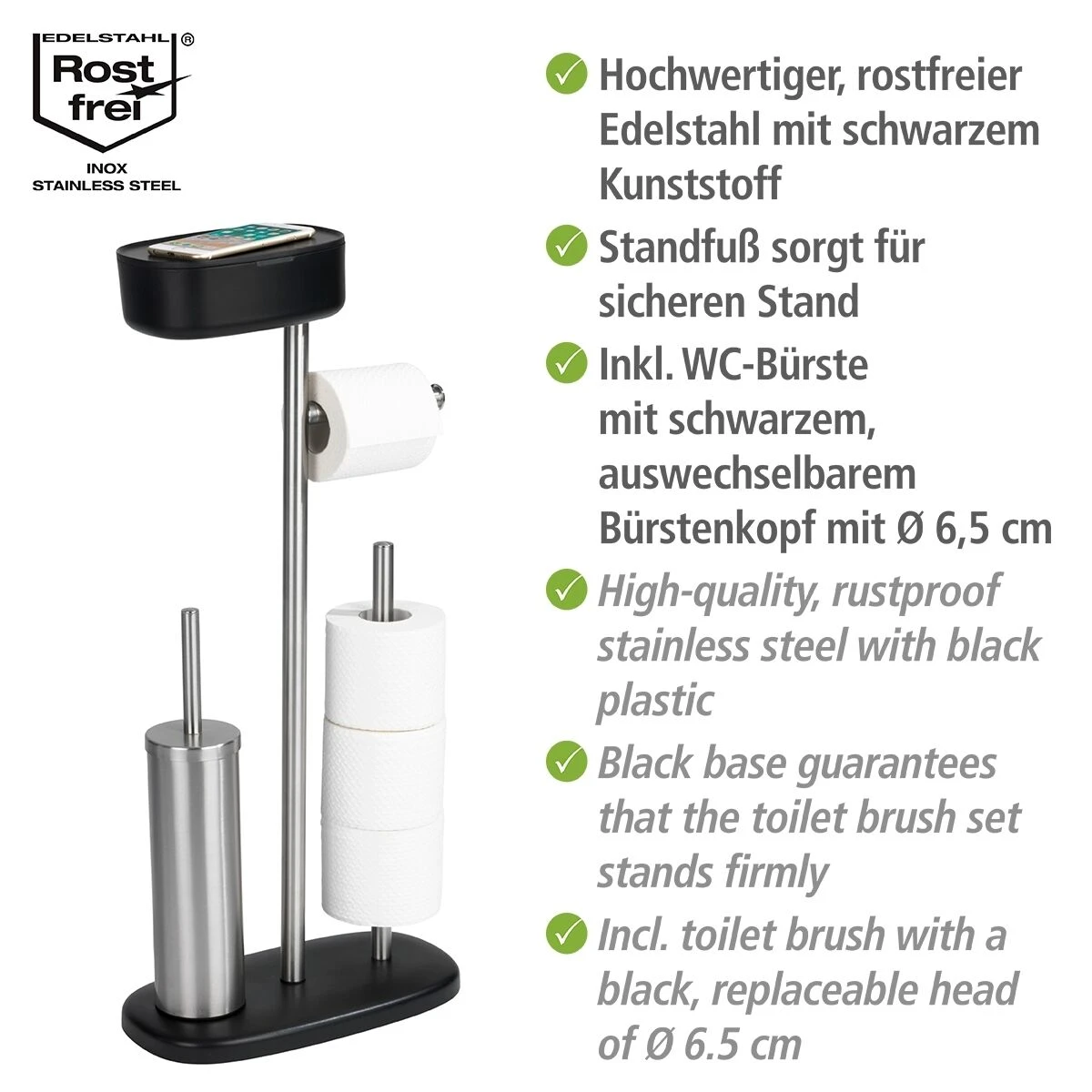 Wenko Rivazza Wc-boy Met Box RVS Zwart 5 Wenko Rivazza Wc-boy Met Box RVS Zwart - Afbeelding 3