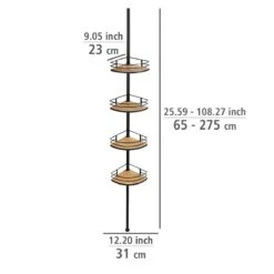 Wenko Dolcedo Telescopisch Doucherek Zwart/bamboe 11 Wenko Dolcedo Telescopisch Doucherek Zwart/bamboe -hotbath winkel 24756100 en 04