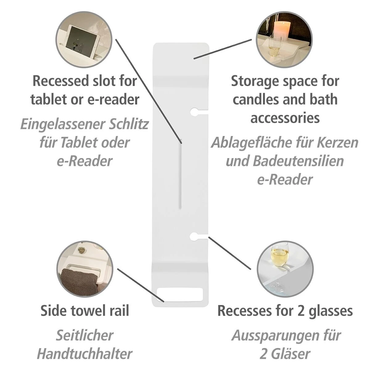 Wenko Badkuipbrug Matera Wit 4 Wenko Badkuipbrug Matera Wit - Afbeelding 2