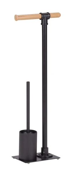 Wenko Forli Wc-boy Zwart/bamboe