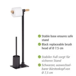 Wenko Forli Wc-boy Zwart/bamboe 15 Wenko Forli Wc-boy Zwart/bamboe -hotbath winkel 24974800 en 03