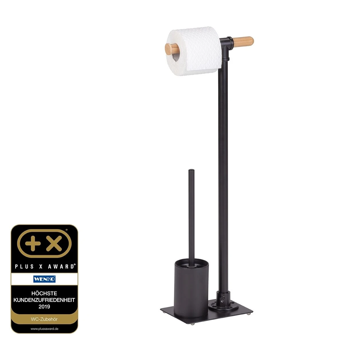 Wenko Forli Wc-boy Zwart/bamboe 8 Wenko Forli Wc-boy Zwart/bamboe - Afbeelding 6