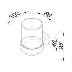 Geesa Nemox Glashouder Met Glas Chroom -hotbath winkel 8712163160287 4