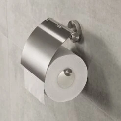 Geesa Nemox Toiletrolhouder Met Klep RVS Geborsteld -hotbath winkel 8712163160430 3