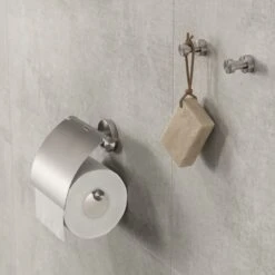 Geesa Nemox Toiletrolhouder Met Klep RVS Geborsteld -hotbath winkel 8712163160430 4