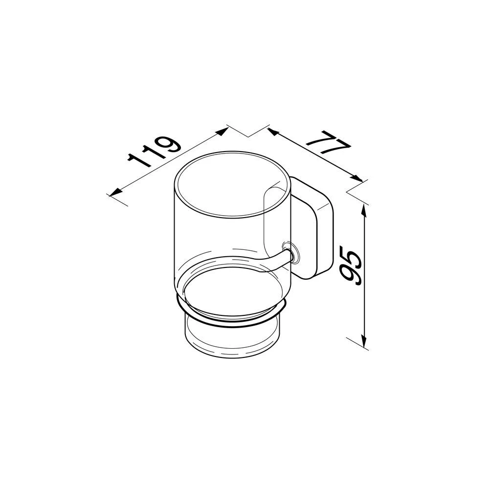 Geesa Thessa Glashouder Met Glas Chroom 6 Geesa Thessa Glashouder Met Glas Chroom - Afbeelding 4