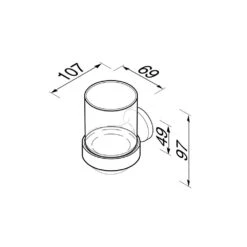 Geesa Tone Glashouder Met Glas Chroom -hotbath winkel 8712163188823 4