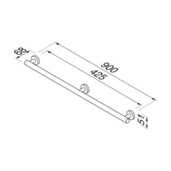 Geesa Comfort & Safety Wandbeugel 90cm Chroom 7 Geesa Comfort & Safety Wandbeugel 90cm Chroom -hotbath winkel 8712163192073 3